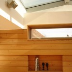 openings within timber clad wall